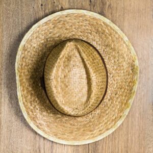 Top view of braided hat